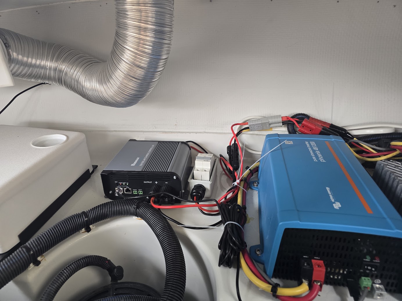 Solar charge controller and inverter installation